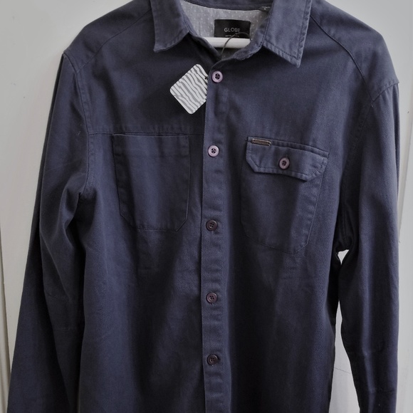 GLOBE Australia - Navy Button Up Flannel - NEW - Picture 1 of 3